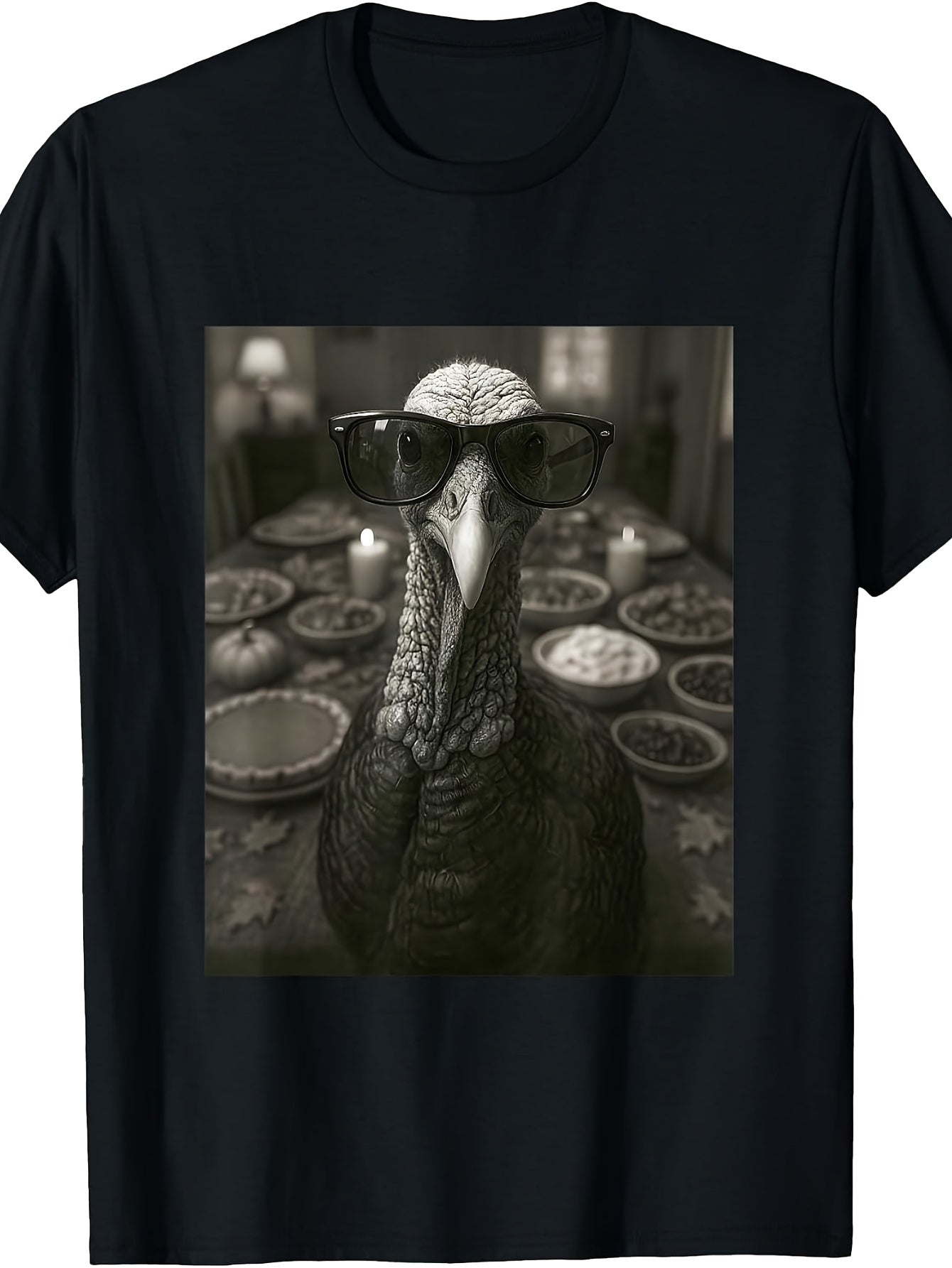 Men'S And Women'S T-Shirt, Funny Turkey Wearing Sunglasses, Thanksgiving Dinner Party Autumn Season