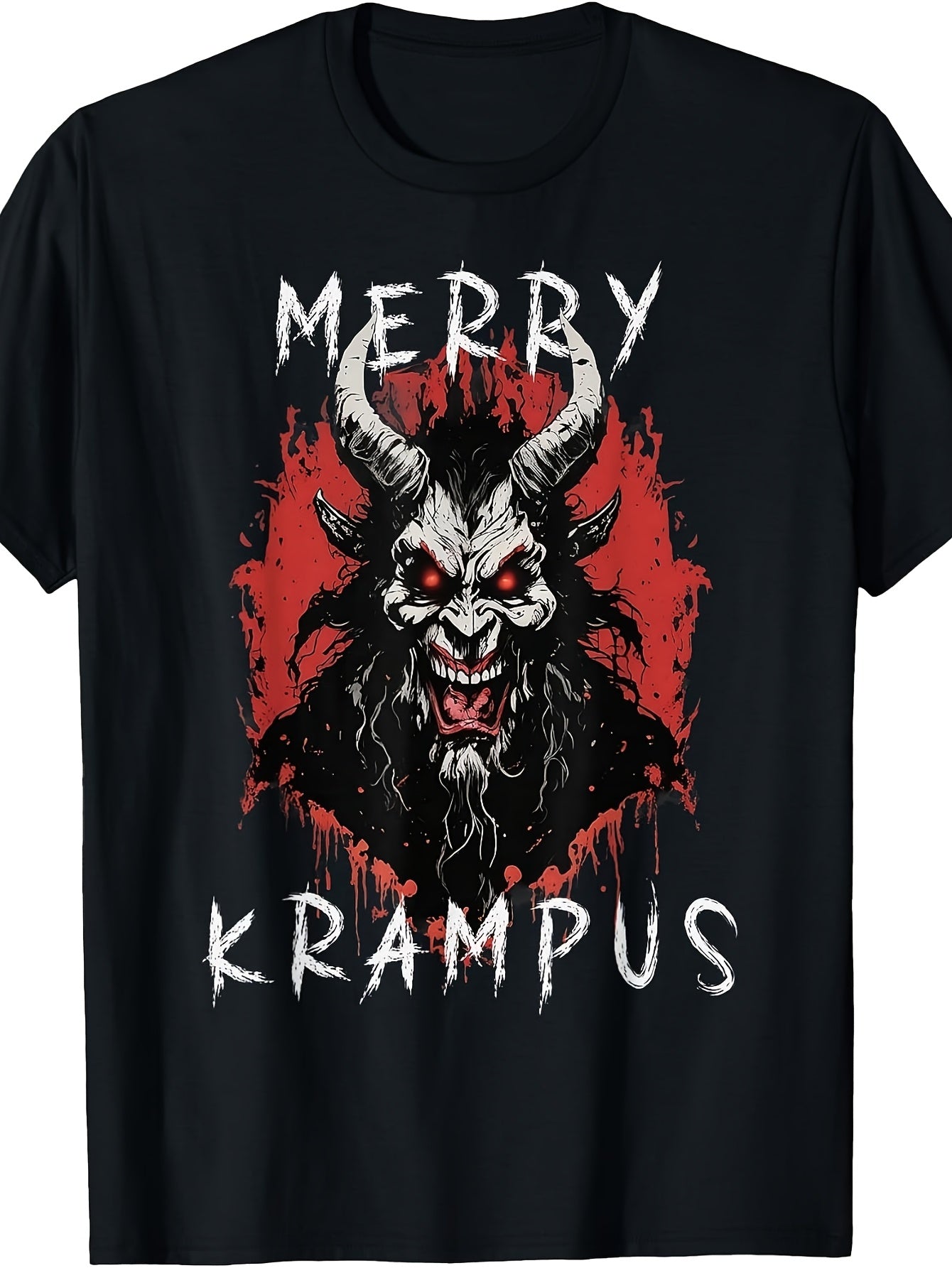Merry Krampus Dark Folklore Alternative Goth Christmas T-Shirt