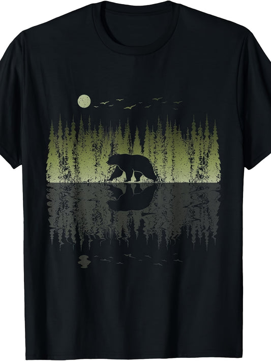 Outdoor Trees Reflection Wildlife Nature Animal Bear Forest T-Shirt